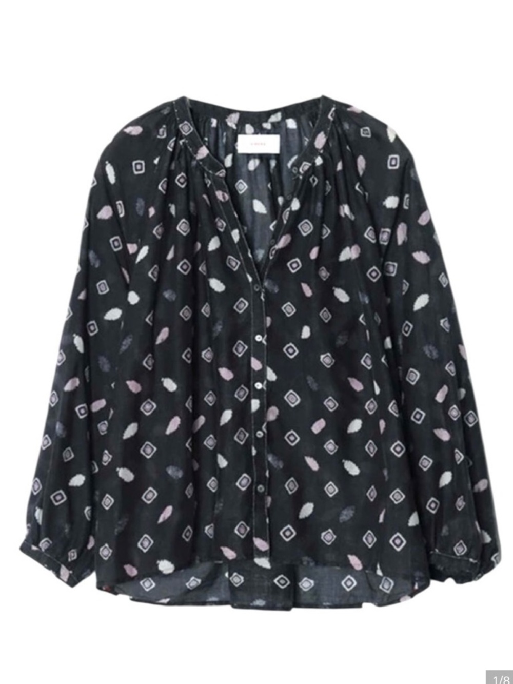 Xirena Caliope Peasant Top Oversized Lightweight Cotton Silk Blouse Large L